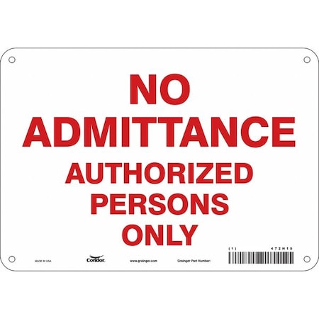 Condor Safety Sign, 7 in Height, 10 in Width, Aluminum, Vertical Rectangle, English, 472H19 472H19