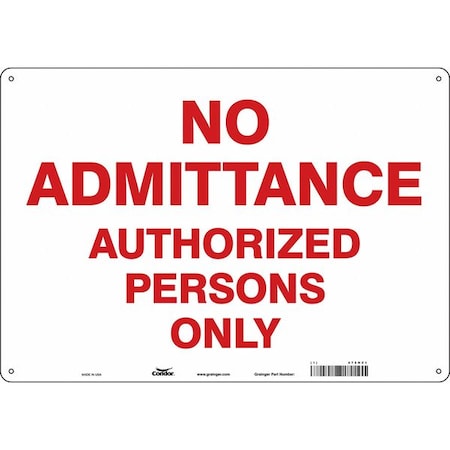 Condor Safety Sign, 14 in H, 20 in W, Aluminum, Horizontal Rectangle, English, 472H21 472H21