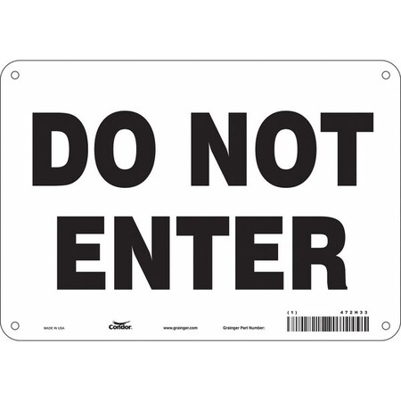 Condor Safety Sign, 7 in Height, 10 in Width, Polyethylene, Vertical Rectangle, English, 472H33 472H33