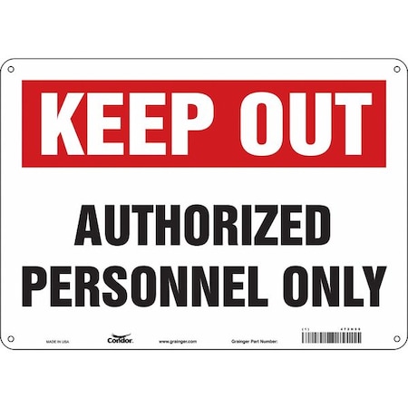 Condor Safety Sign, 10 in Height, 14 in Width, Polyethylene, Horizontal Rectangle, English, 472H59 472H59