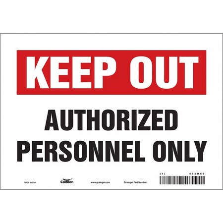 Condor Safety Sign, 7 in Height, 10 in Width, Vinyl, Vertical Rectangle, English, 472H60 472H60