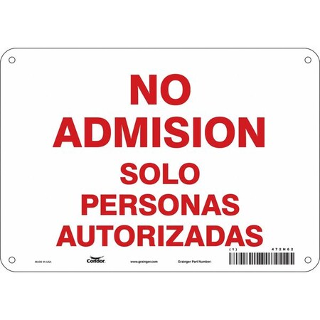 Condor Safety Sign, 10" W, 7" H, 0.032" Thickness 472H62