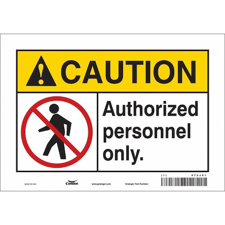 Condor Safety Sign, 7 in Height, 10 in Width, Vinyl, Vertical Rectangle, English, 472J81 472J81