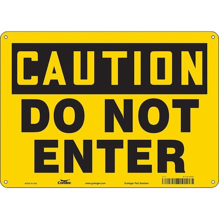 Condor Safety Sign, 10 in Height, 14 in Width, Polyethylene, Horizontal Rectangle, English, 472J95 472J95