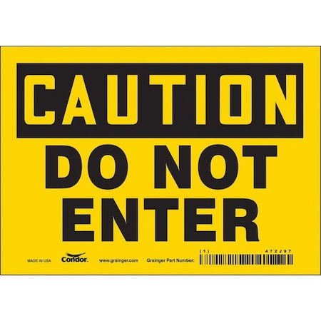 Condor Safety Sign, 5 in Height, 7 in Width, Vinyl, Horizontal Rectangle, English, 472J97 472J97