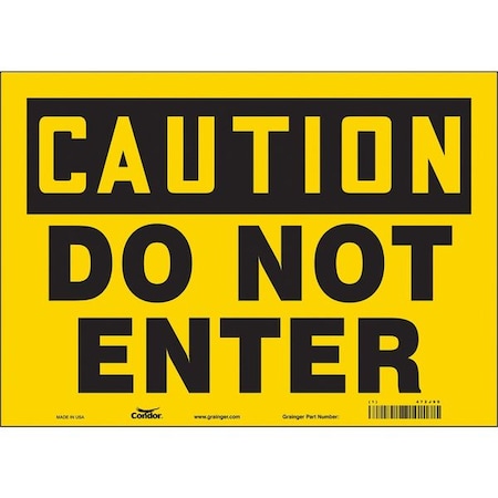 Condor Safety Sign, 10 in Height, 14 in Width, Vinyl, Horizontal Rectangle, English, 472J99 472J99