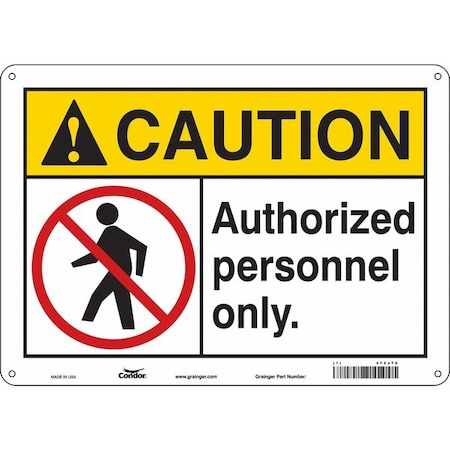 Condor Safety Sign, 10 in Height, 14 in Width, Polyethylene, Horizontal Rectangle, English, 472J78 472J78