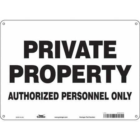 Condor Safety Sign, 10 in Height, 14 in Width, Polyethylene, Horizontal Rectangle, English, 472J13 472J13