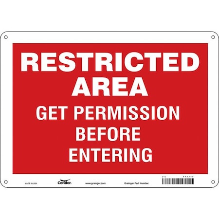 Condor Safety Sign, 10 in Height, 14 in Width, Aluminum, Horizontal Rectangle, English, 472J32 472J32