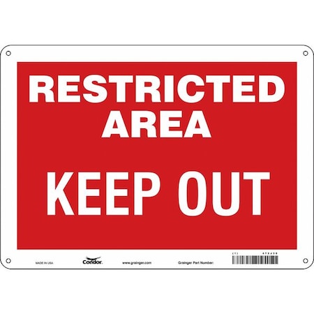 Condor Safety Sign, 10 in Height, 14 in Width, Aluminum, Horizontal Rectangle, English, 472J38 472J38