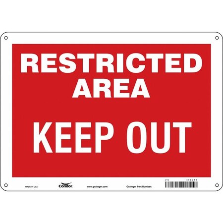 Condor Safety Sign, 10 in Height, 14 in Width, Polyethylene, Horizontal Rectangle, English, 472J40 472J40