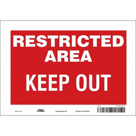 Condor Safety Sign, 7 in Height, 10 in Width, Vinyl, Vertical Rectangle, English, 472J41 472J41
