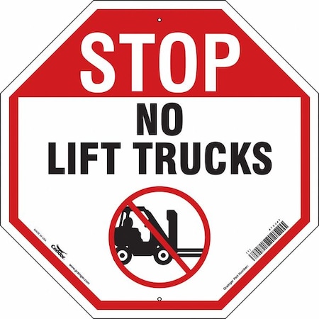 Condor Safety Sign, 24 in H, 24 in W, Polyethylene, Octagon, English, 472J47 472J47