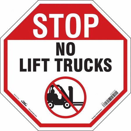 Condor Safety Sign, 24 in H, 24 in W, Vinyl, Octagon, English, 472J48 472J48