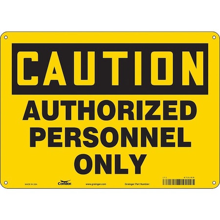 Condor Safety Sign, 10 in Height, 14 in Width, Aluminum, Horizontal Rectangle, English, 472J66 472J66