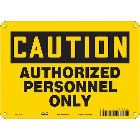 Condor Safety Sign, 7 in Height, 10 in Width, Polyethylene, Vertical Rectangle, English, 472J69 472J69