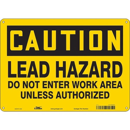 Condor Safety Sign, 10 in Height, 14 in Width, Aluminum, Horizontal Rectangle, English, 472K84 472K84