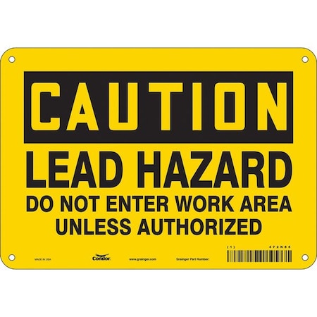 Condor Safety Sign, 7 in Height, 10 in Width, Polyethylene, Vertical Rectangle, English, 472K85 472K85