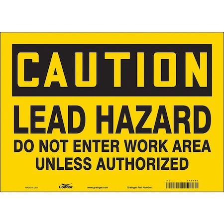 Condor Safety Sign, 10 in Height, 14 in Width, Vinyl, Horizontal Rectangle, English, 472K89 472K89