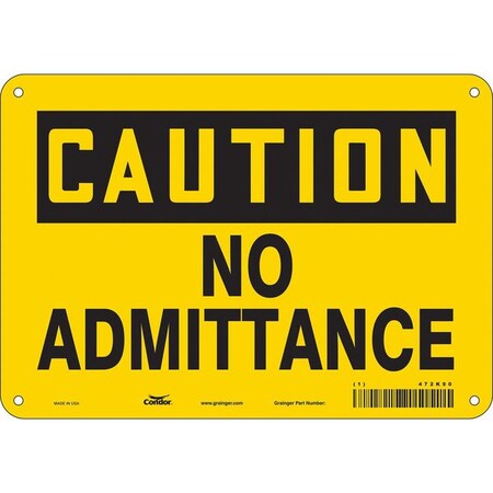 Condor Safety Sign, 7 in Height, 10 in Width, Aluminum, Vertical Rectangle, English, 472K90 472K90