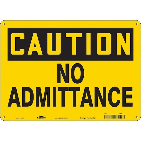 Condor Safety Sign, 10 in Height, 14 in Width, Aluminum, Horizontal Rectangle, English, 472K91 472K91