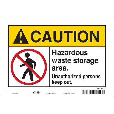Condor Safety Sign, 7 in Height, 10 in Width, Vinyl, Vertical Rectangle, English, 472K73 472K73