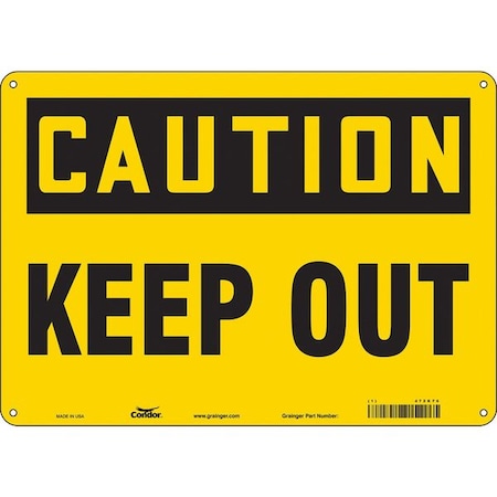 Condor Safety Sign, 10 in Height, 14 in Width, Aluminum, Horizontal Rectangle, English, 472K76 472K76
