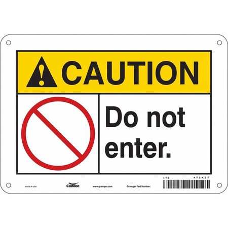 Condor Safety Sign, 7 in Height, 10 in Width, Polyethylene, Vertical Rectangle, English, 472K07 472K07