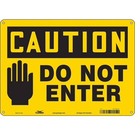 Condor Safety Sign, 10 in Height, 14 in Width, Aluminum, Horizontal Rectangle, English, 472K14 472K14