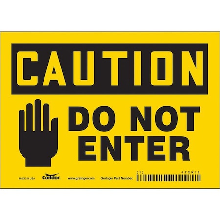 Condor Safety Sign, 5 in Height, 7 in Width, Vinyl, Horizontal Rectangle, English, 472K18 472K18