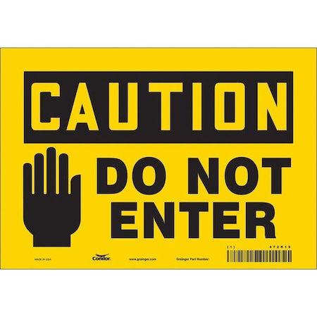 Condor Safety Sign, 7 in Height, 10 in Width, Vinyl, Vertical Rectangle, English, 472K19 472K19