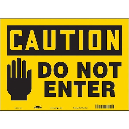 Condor Safety Sign, 10 in Height, 14 in Width, Vinyl, Horizontal Rectangle, English, 472K20 472K20