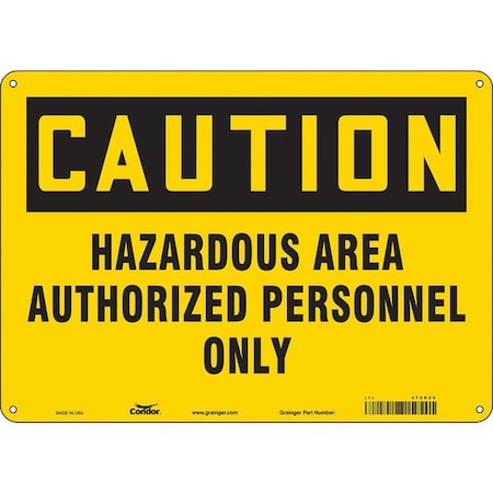 Condor Safety Sign, 10 in Height, 14 in Width, Aluminum, Horizontal Rectangle, English, 472K50 472K50