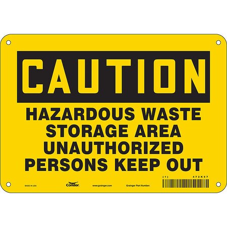Condor Safety Sign, 7 in Height, 10 in Width, Aluminum, Vertical Rectangle, English, 472K57 472K57