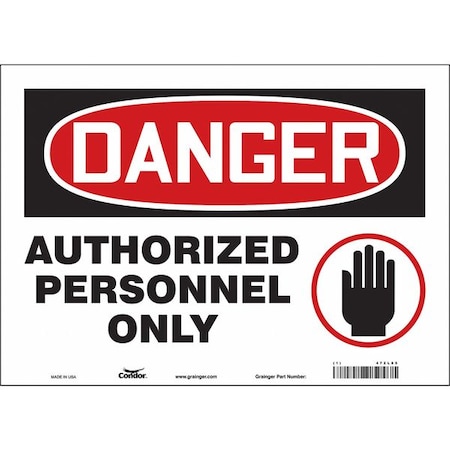 Condor Safety Sign, 10 in Height, 14 in Width, Vinyl, Horizontal Rectangle, English, 472L85 472L85