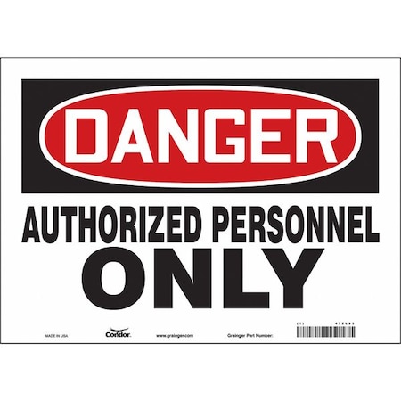 Condor Safety Sign, 10 in Height, 14 in Width, Vinyl, Horizontal Rectangle, English, 472L93 472L93