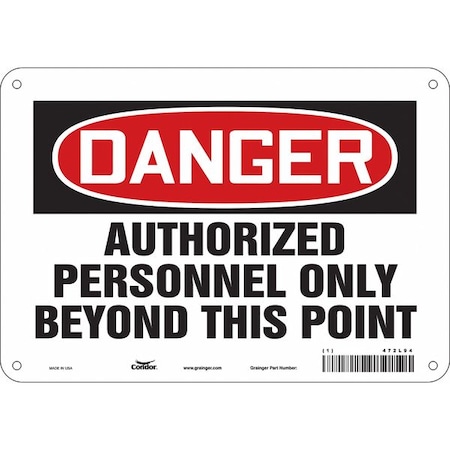 Condor Safety Sign, 7 in Height, 10 in Width, Aluminum, Vertical Rectangle, English, 472L94 472L94