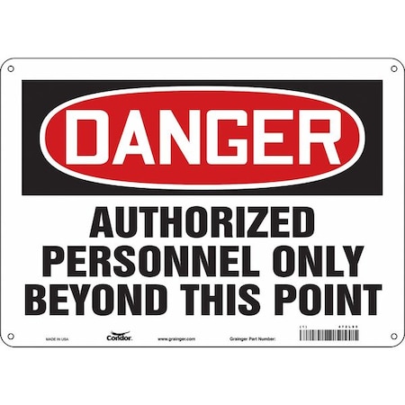 Condor Safety Sign, 10 in Height, 14 in Width, Aluminum, Horizontal Rectangle, English, 472L95 472L95