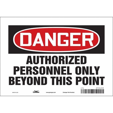 Condor Safety Sign, 7 in Height, 10 in Width, Vinyl, Vertical Rectangle, English, 472L99 472L99