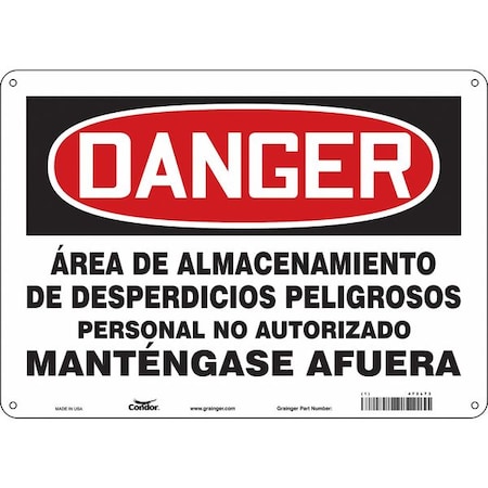 Condor Safety Sign, 14" W, 10" H, 0.032" Thickness 472L73