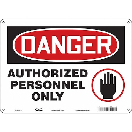 Condor Safety Sign, 10 in Height, 14 in Width, Aluminum, Horizontal Rectangle, English, 472L79 472L79