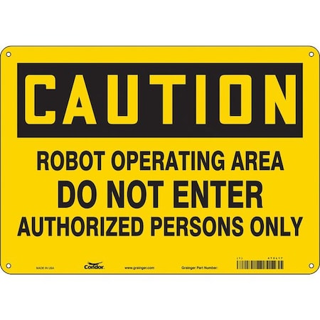 Condor Safety Sign, 10 in Height, 14 in Width, Aluminum, Horizontal Rectangle, English, 472L17 472L17