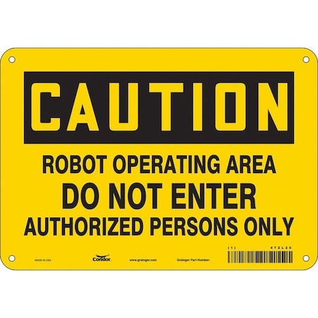 Condor Safety Sign, 7 in Height, 10 in Width, Polyethylene, Vertical Rectangle, English, 472L20 472L20