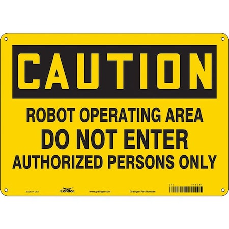 Condor Safety Sign, 10 in Height, 14 in Width, Polyethylene, Horizontal Rectangle, English, 472L21 472L21