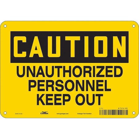 Condor Safety Sign, 7 in Height, 10 in Width, Polyethylene, Vertical Rectangle, English, 472L38 472L38