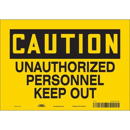 Condor Safety Sign, 7 in Height, 10 in Width, Vinyl, Vertical Rectangle, English, 472L42 472L42