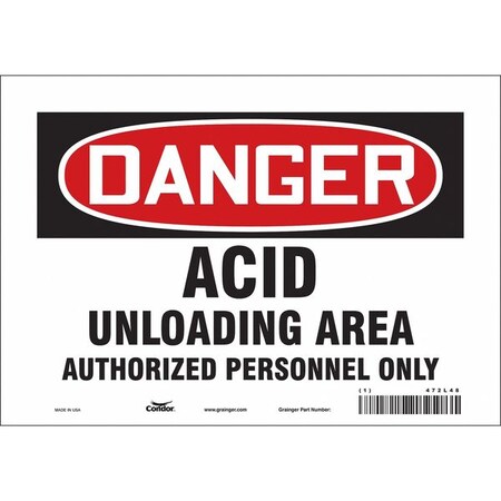 Condor Safety Sign, 7 in Height, 10 in Width, Vinyl, Vertical Rectangle, English, 472L48 472L48