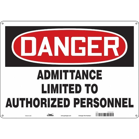 Condor Safety Sign, 14 in H, 20 in W, Aluminum, Horizontal Rectangle, English, 472L52 472L52