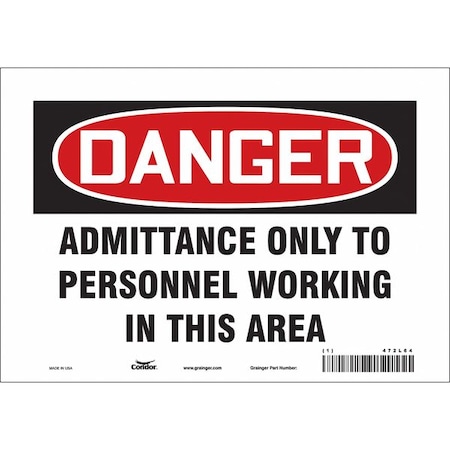 Condor Safety Sign, 7 in Height, 10 in Width, Vinyl, Vertical Rectangle, English, 472L64 472L64