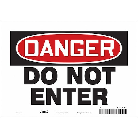 Condor Safety Sign, 7 in Height, 10 in Width, Vinyl, Vertical Rectangle, English, 472M82 472M82